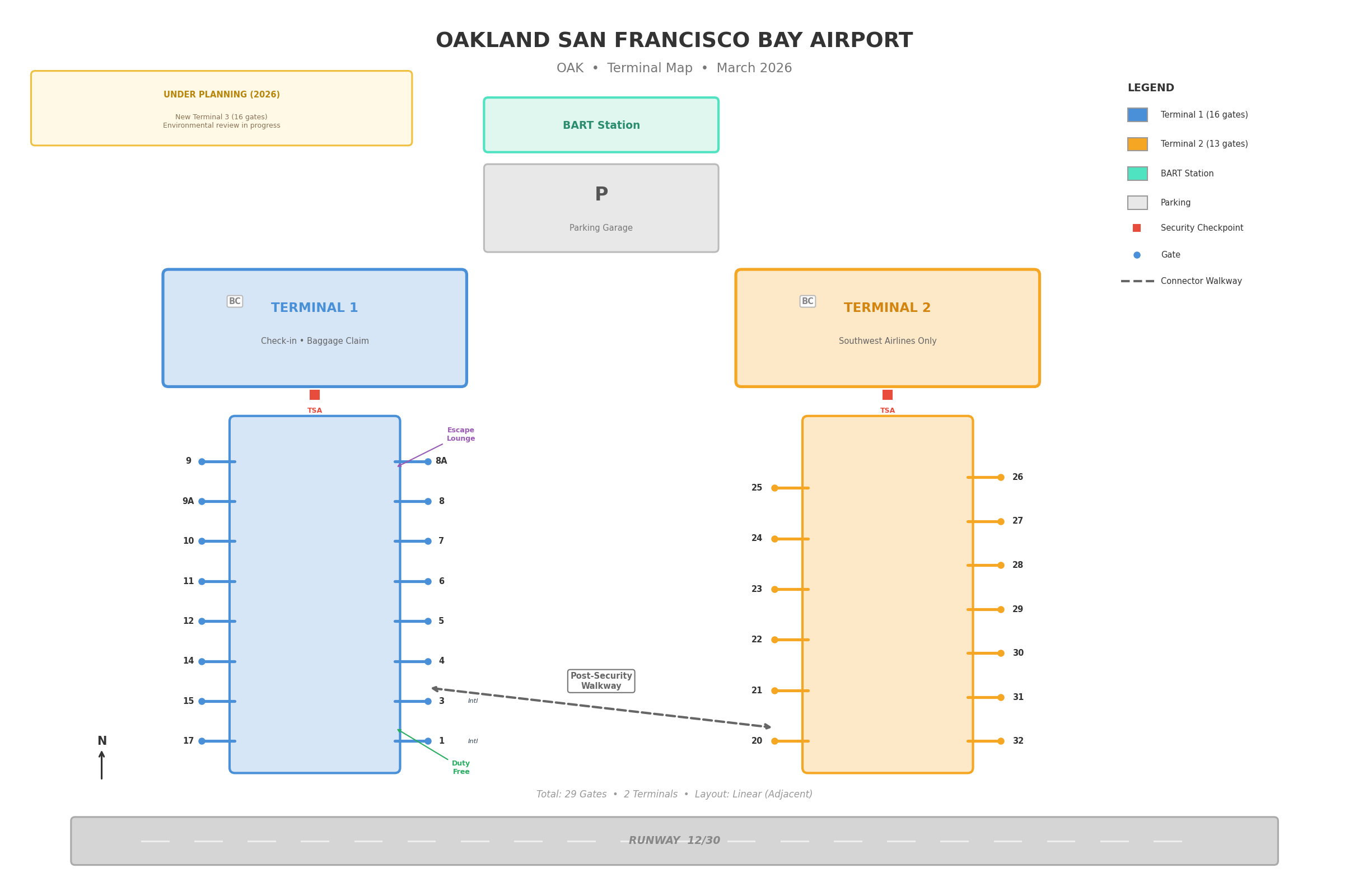 Oakland Airport Map 2026 — Oak Terminal Guide 